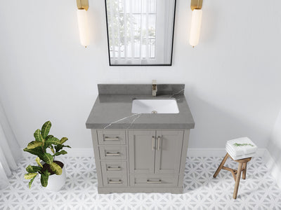 Boston 36 in. W x 22 in. D Right Offset Sink Bathroom Vanity - Willow Bath and Vanity