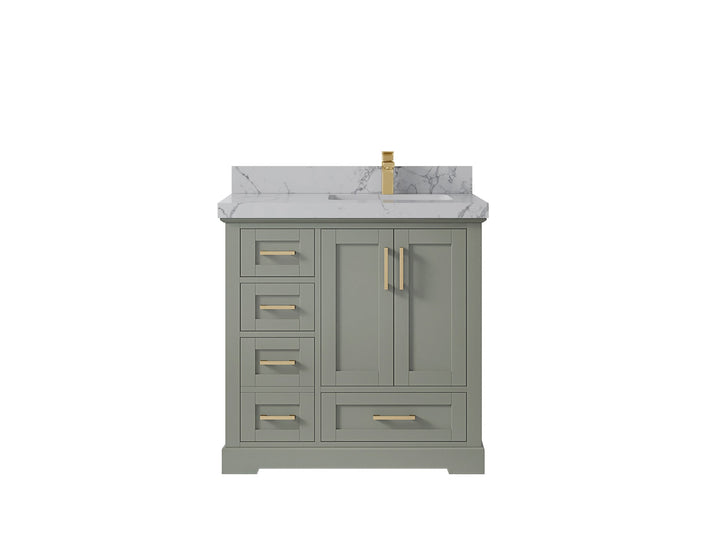 Boston 36 in. W x 22 in. D Right Offset Sink Bathroom Vanity - photo 40