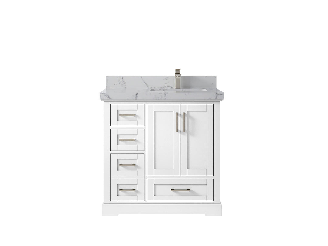 Boston 36 in. W x 22 in. D Right Offset Sink Bathroom Vanity - Willow Bath and Vanity