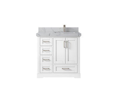 Boston 36 in. W x 22 in. D Right Offset Sink Bathroom Vanity - Willow Bath and Vanity