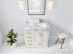 Boston 36 in. W x 22 in. D Right Offset Sink Bathroom Vanity - photo 24