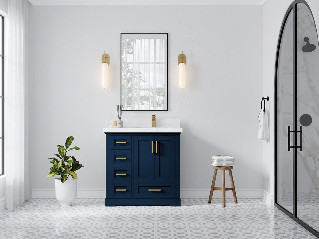 Boston 36 in. W x 22 in. D Right Offset Sink Bathroom Vanity - Willow Bath and Vanity