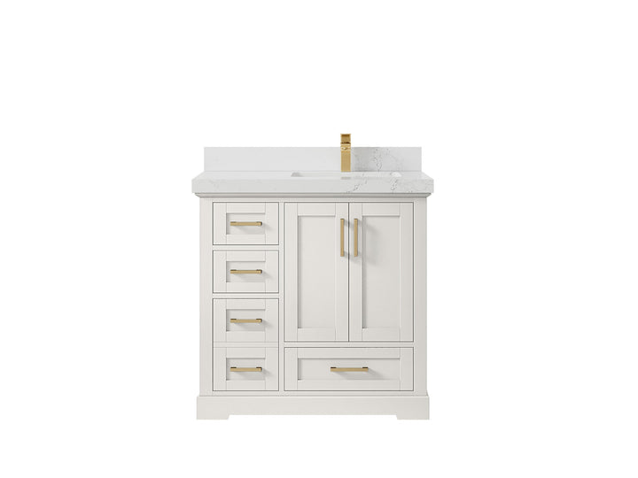 Boston 36 in. W x 22 in. D Right Offset Sink Bathroom Vanity - photo 29
