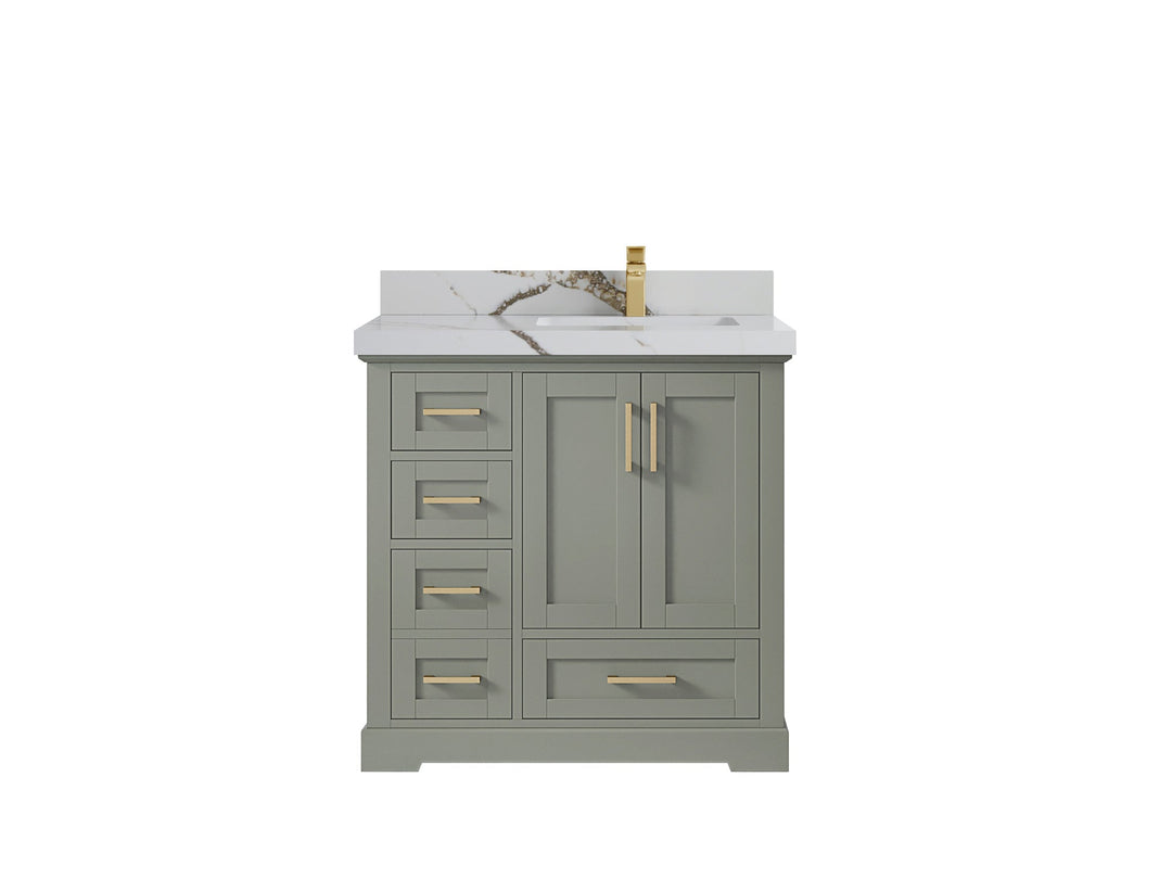 Boston 36 in. W x 22 in. D Right Offset Sink Bathroom Vanity - Willow Bath and Vanity