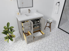 Boston 36 in. W x 22 in. D Right Offset Sink Bathroom Vanity - photo 3