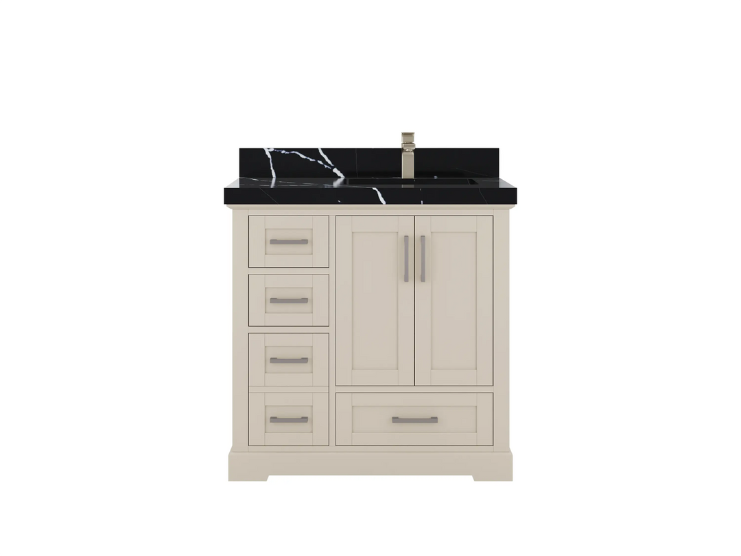 Boston 36 in. W x 22 in. D Right Offset Sink Bathroom Vanity | 
              
                 Fine Grain Linen Beige
                
                  
             - BST-CAB-FNG-35R - photo №15