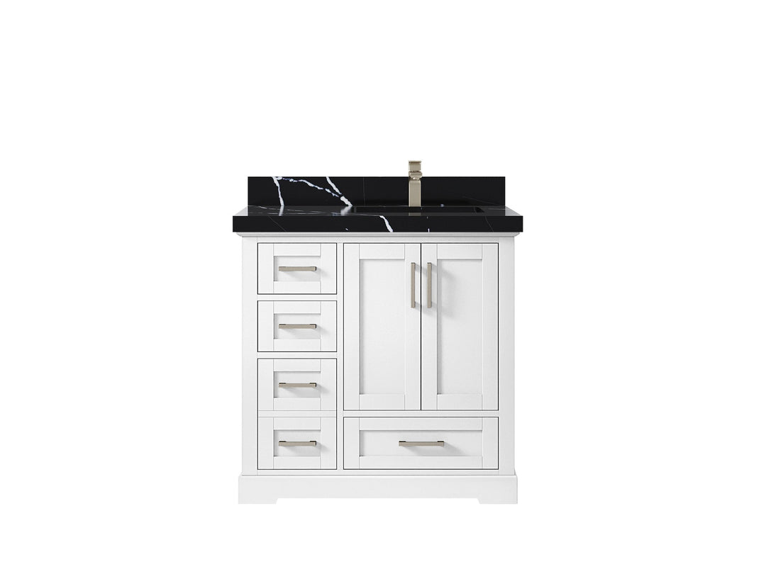 Boston 36 in. W x 22 in. D Right Offset Sink Bathroom Vanity - Willow Bath and Vanity