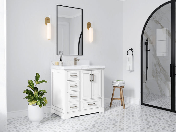 Boston 36 in. W x 22 in. D Right Offset Sink Bathroom Vanity - photo 2
