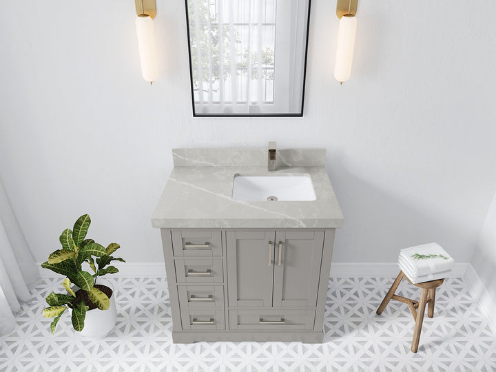 Boston 36 in. W x 22 in. D Right Offset Sink Bathroom Vanity - photo 29