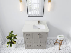 Boston 36 in. W x 22 in. D Right Offset Sink Bathroom Vanity - photo 27