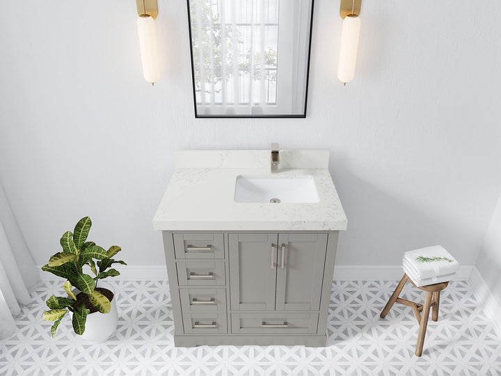Boston 36 in. W x 22 in. D Right Offset Sink Bathroom Vanity - photo 27