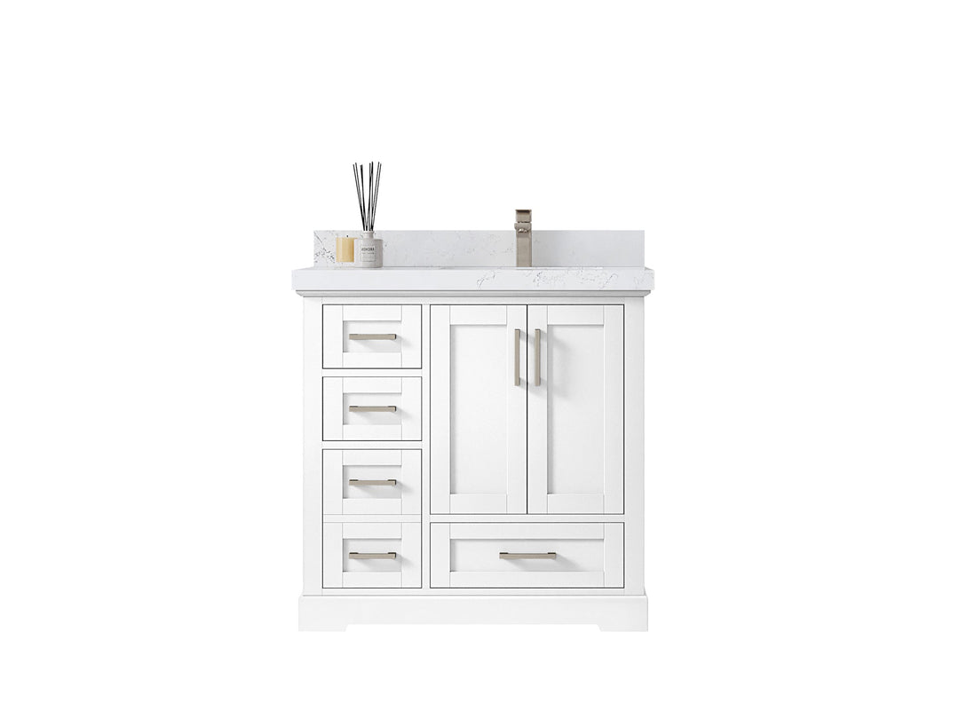 Boston 36 in. W x 22 in. D Right Offset Sink Bathroom Vanity - Willow Bath and Vanity