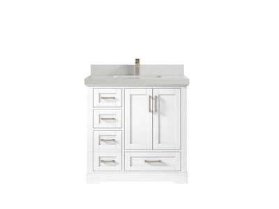 Boston 36" W x 22" D Center Sink Vanity for Modern Bathroom Spaces - Willow Bath and Vanity