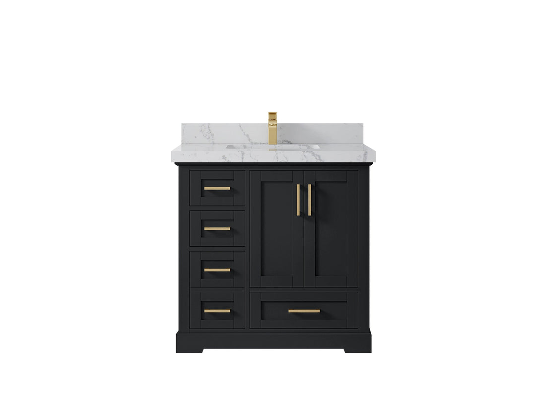Boston 36" W x 22" D Center Sink Vanity for Modern Bathroom Spaces - Willow Bath and Vanity