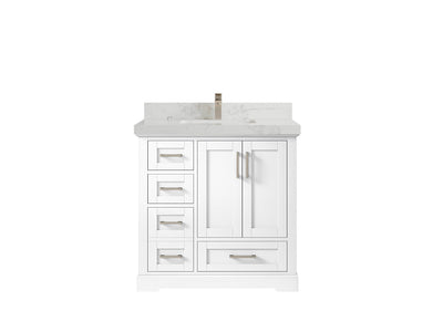 Boston 36" W x 22" D Center Sink Vanity for Modern Bathroom Spaces - Willow Bath and Vanity