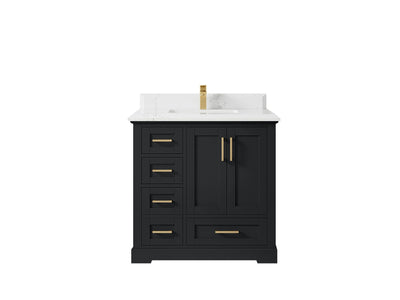 Boston 36" W x 22" D Center Sink Vanity for Modern Bathroom Spaces - Willow Bath and Vanity