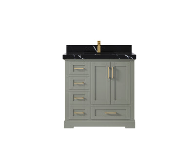 Boston 36" W x 22" D Center Sink Vanity for Modern Bathroom Spaces - Willow Bath and Vanity