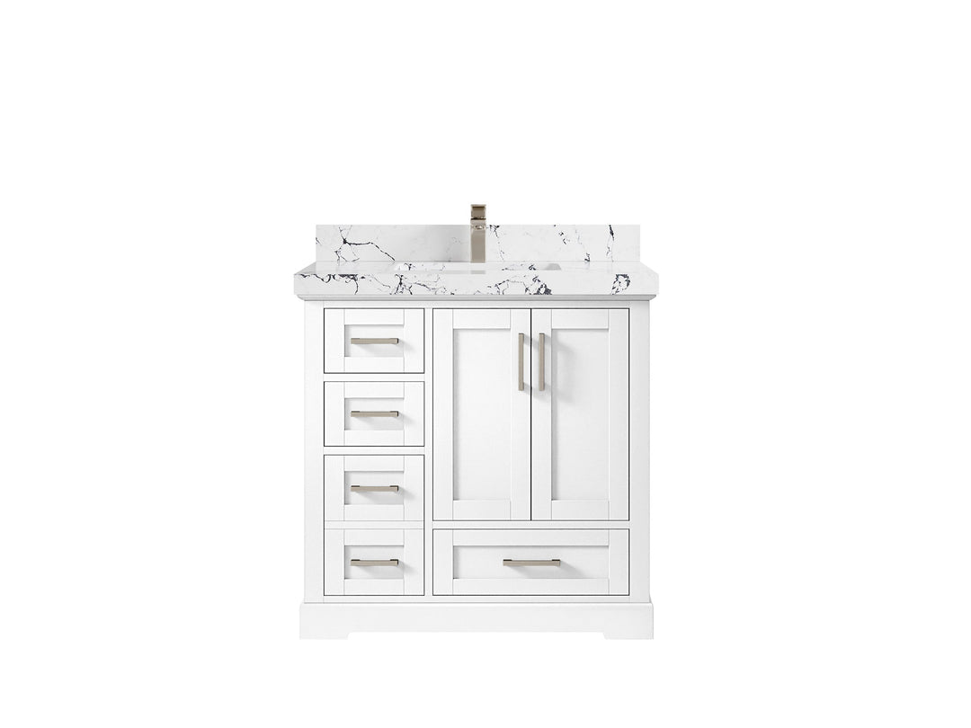 Boston 36" W x 22" D Center Sink Vanity for Modern Bathroom Spaces - Willow Bath and Vanity