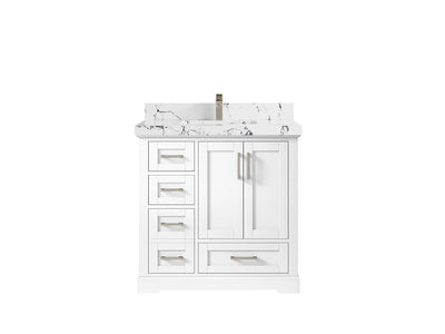 Boston 36" W x 22" D Center Sink Vanity for Modern Bathroom Spaces - Willow Bath and Vanity