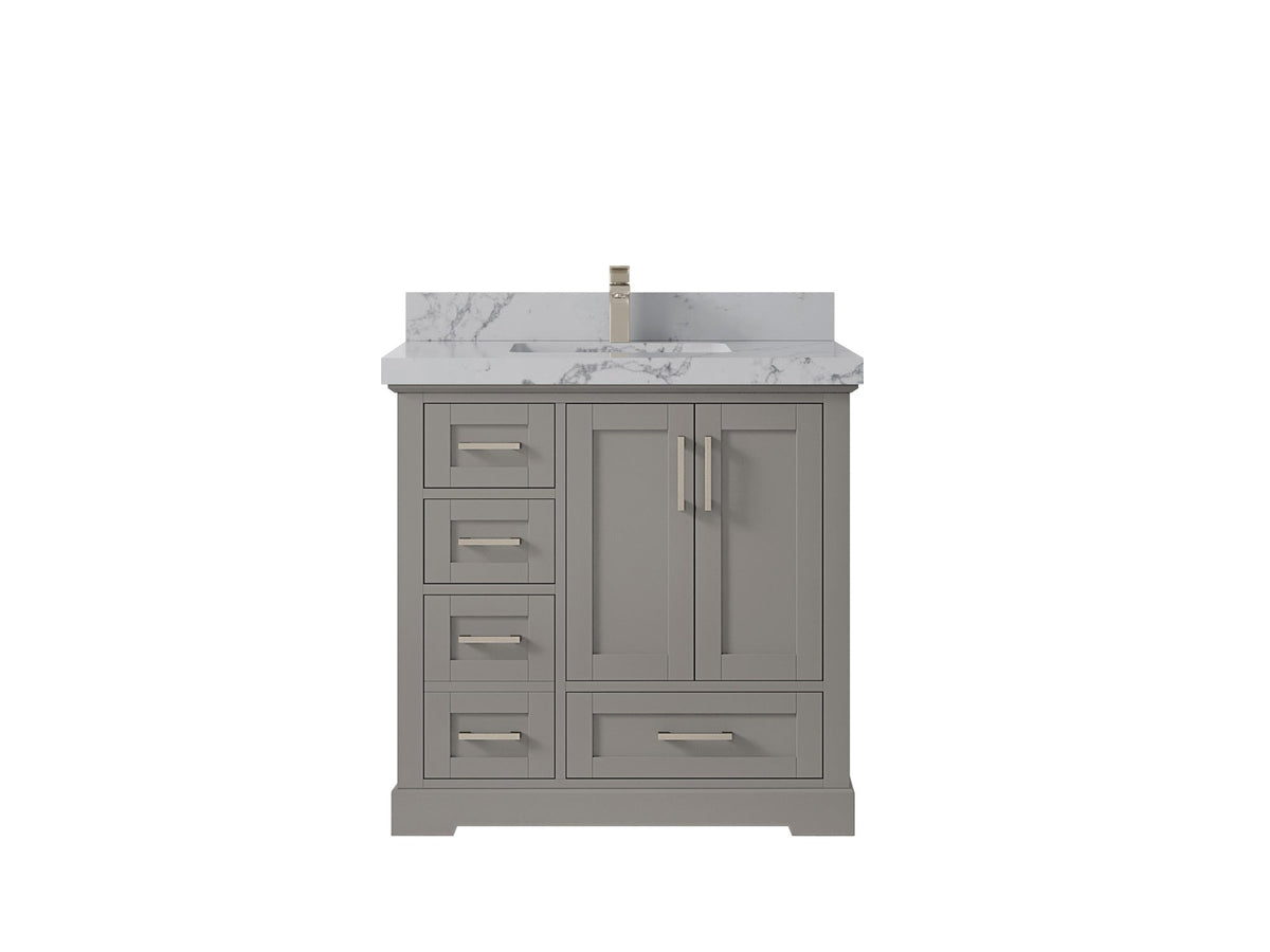 Boston 36" W x 22" D Center Sink Vanity for Modern Bathroom Spaces - Willow Bath and Vanity