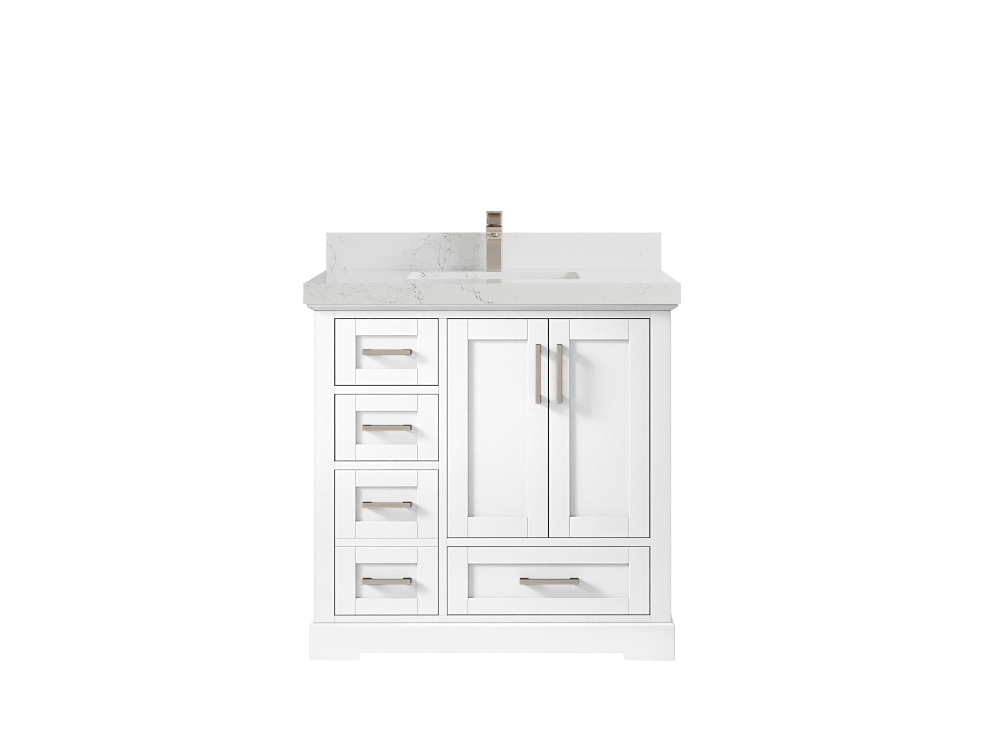 Boston 36" W x 22" D Center Sink Vanity for Modern Bathroom Spaces - Willow Bath and Vanity