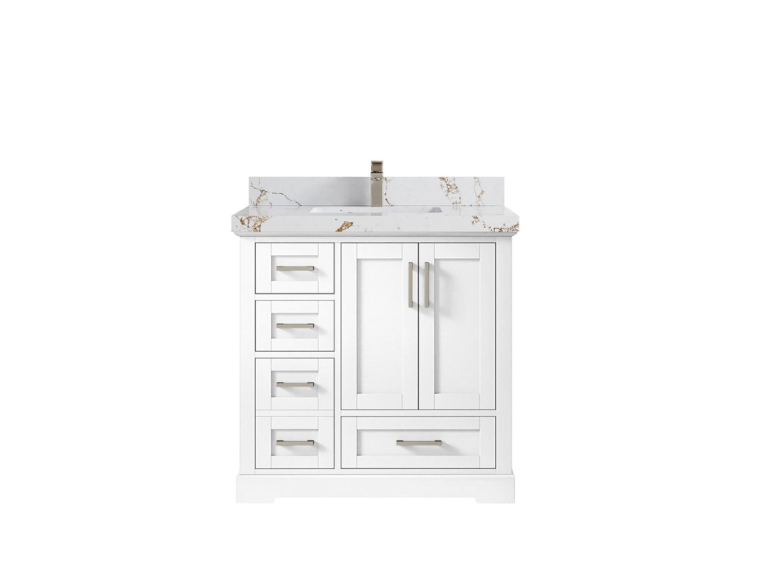 Boston 36" W x 22" D Center Sink Vanity for Modern Bathroom Spaces - Willow Bath and Vanity