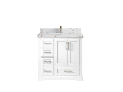 Boston 36" W x 22" D Center Sink Vanity for Modern Bathroom Spaces - Willow Bath and Vanity