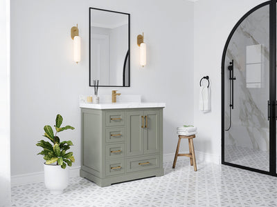 Boston 36" W x 22" D Center Sink Vanity for Modern Bathroom Spaces - Willow Bath and Vanity