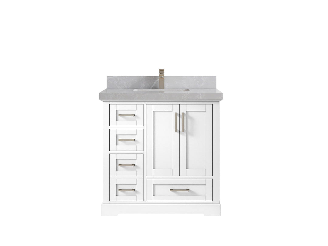 Boston 36" W x 22" D Center Sink Vanity for Modern Bathroom Spaces - Willow Bath and Vanity