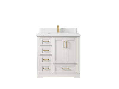 Boston 36" W x 22" D Center Sink Vanity for Modern Bathroom Spaces - Willow Bath and Vanity