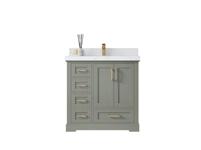Boston 36" W x 22" D Center Sink Vanity for Modern Bathroom Spaces - Willow Bath and Vanity
