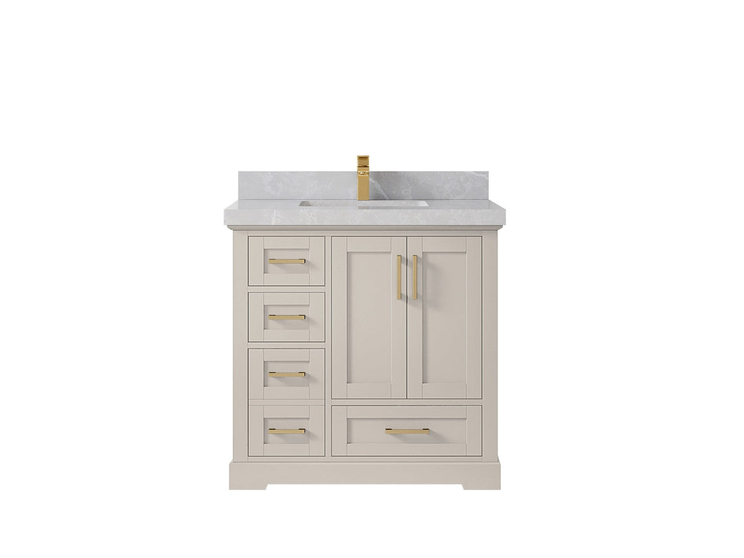 Boston 36" W x 22" D Center Sink Vanity for Modern Bathroom Spaces - Willow Bath and Vanity