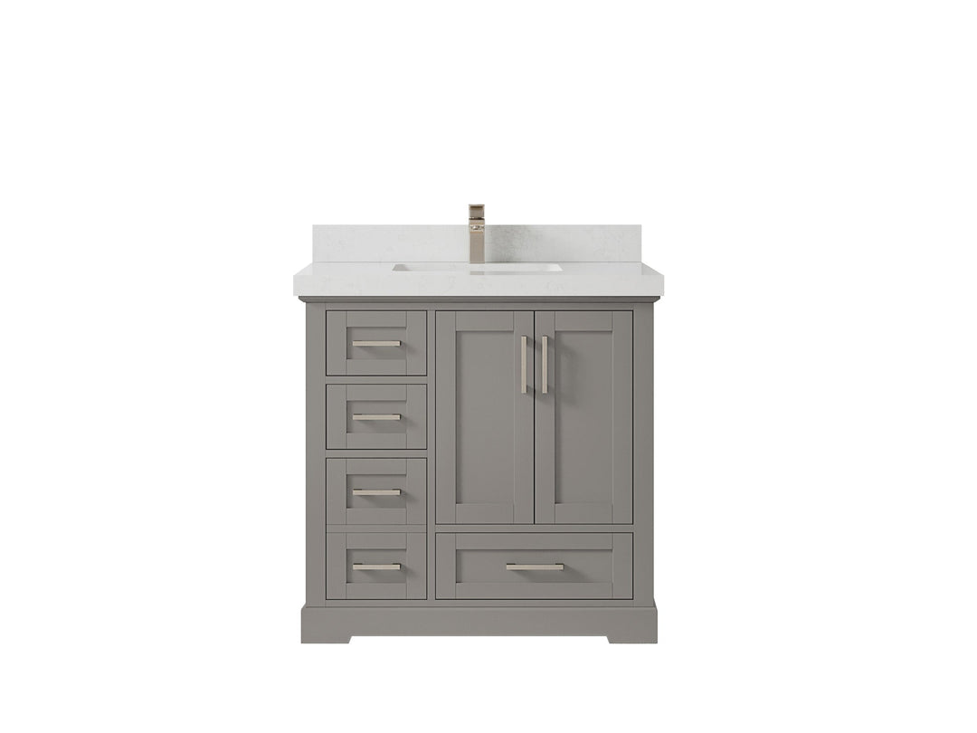 Boston 36" W x 22" D Center Sink Vanity for Modern Bathroom Spaces - Willow Bath and Vanity