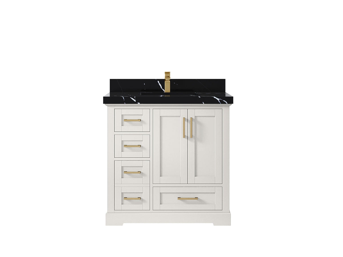 Boston 36" W x 22" D Center Sink Vanity for Modern Bathroom Spaces - Willow Bath and Vanity