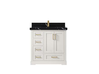 Boston 36" W x 22" D Center Sink Vanity for Modern Bathroom Spaces - Willow Bath and Vanity