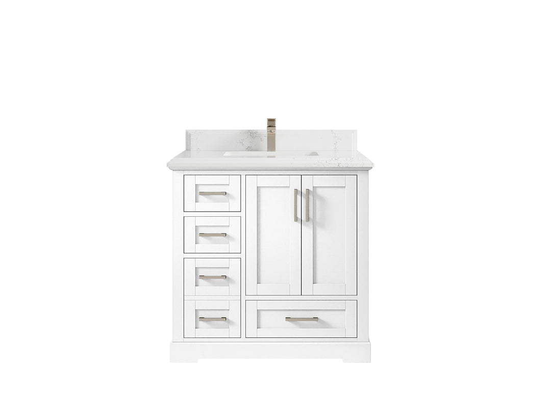 Boston 36" W x 22" D Center Sink Vanity for Modern Bathroom Spaces - Willow Bath and Vanity