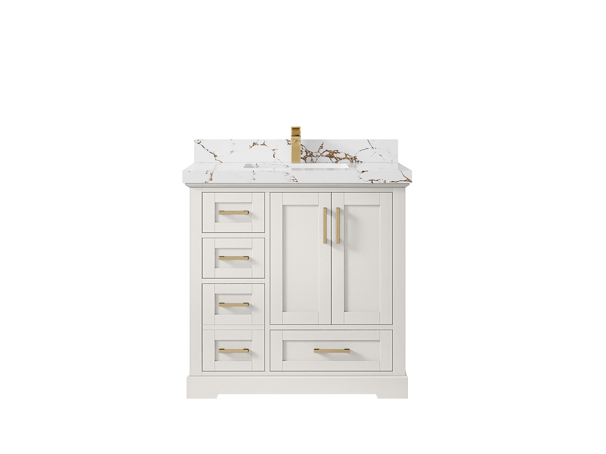 Boston 36" W x 22" D Center Sink Vanity for Modern Bathroom Spaces - Willow Bath and Vanity
