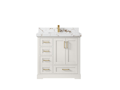 Boston 36" W x 22" D Center Sink Vanity for Modern Bathroom Spaces - Willow Bath and Vanity