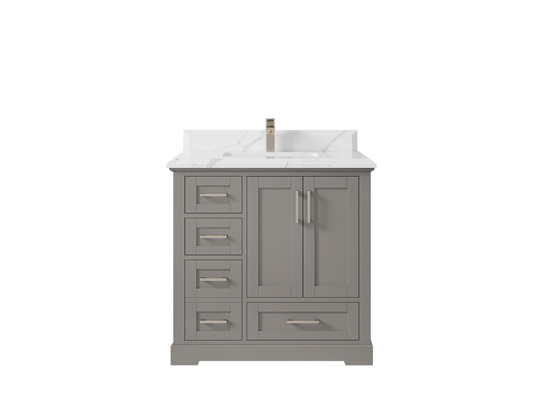 Boston 36" W x 22" D Center Sink Vanity for Modern Bathroom Spaces - Willow Bath and Vanity