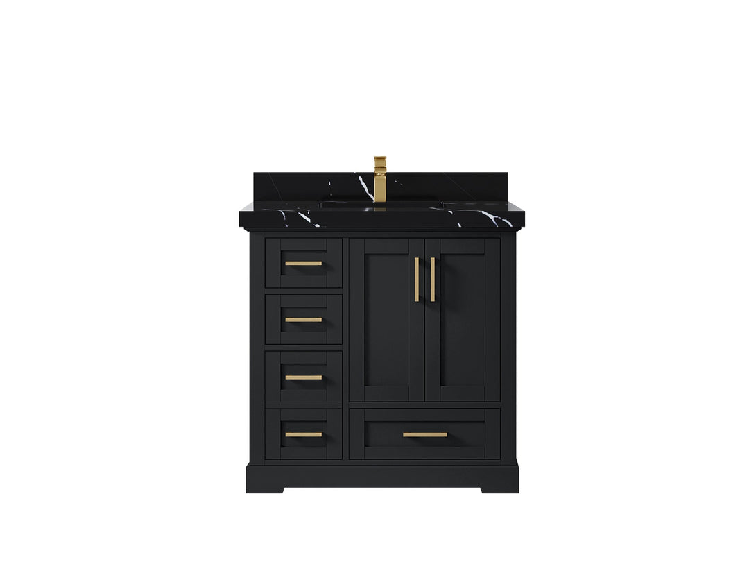 Boston 36" W x 22" D Center Sink Vanity for Modern Bathroom Spaces - Willow Bath and Vanity