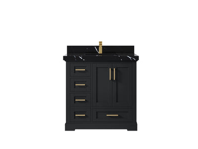 Boston 36" W x 22" D Center Sink Vanity for Modern Bathroom Spaces - Willow Bath and Vanity