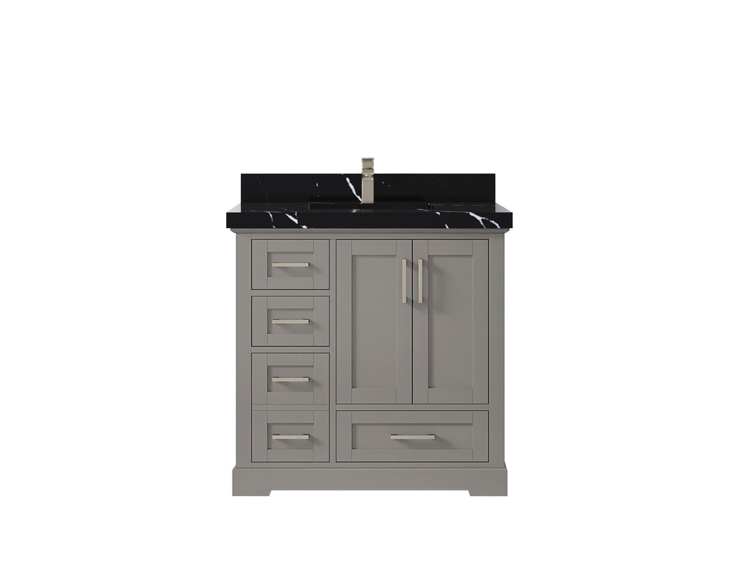 Boston 36" W x 22" D Center Sink Vanity for Modern Bathroom Spaces - Willow Bath and Vanity