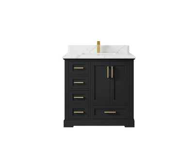 Boston 36" W x 22" D Center Sink Vanity for Modern Bathroom Spaces - Willow Bath and Vanity
