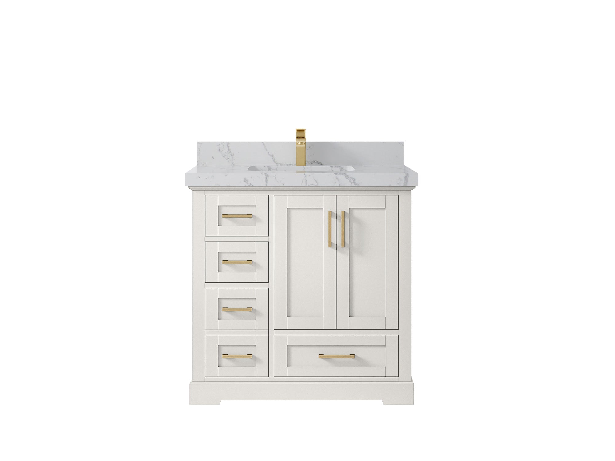 Boston 36" W x 22" D Center Sink Vanity for Modern Bathroom Spaces - Willow Bath and Vanity