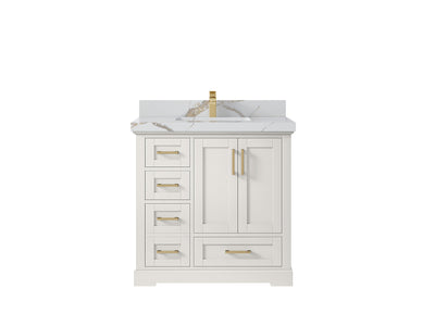 Boston 36" W x 22" D Center Sink Vanity for Modern Bathroom Spaces - Willow Bath and Vanity