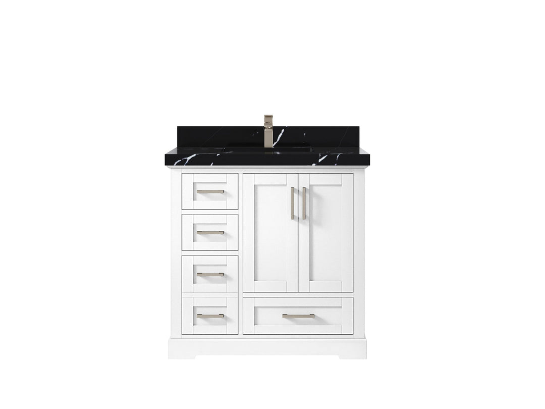 Boston 36" W x 22" D Center Sink Vanity for Modern Bathroom Spaces - Willow Bath and Vanity