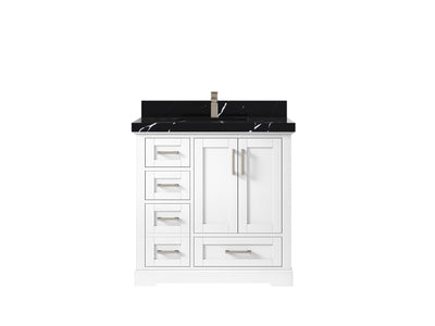 Boston 36" W x 22" D Center Sink Vanity for Modern Bathroom Spaces - Willow Bath and Vanity