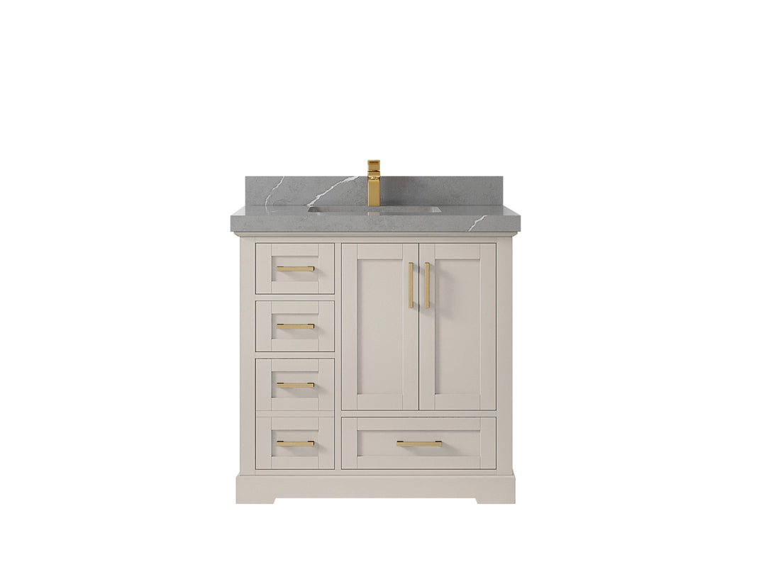 Boston 36" W x 22" D Center Sink Vanity for Modern Bathroom Spaces - Willow Bath and Vanity