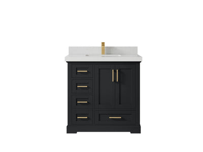 Boston 36" W x 22" D Center Sink Vanity for Modern Bathroom Spaces - Willow Bath and Vanity