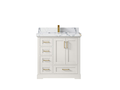 Boston 36" W x 22" D Center Sink Vanity for Modern Bathroom Spaces - Willow Bath and Vanity